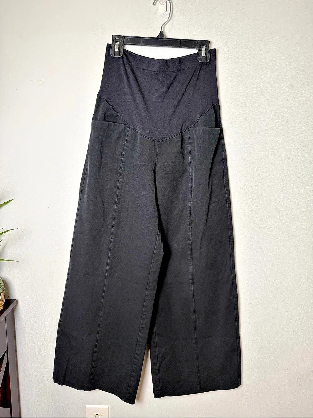 Old Navy Maternity Full-Panel Wide-Leg Pants Black Medium